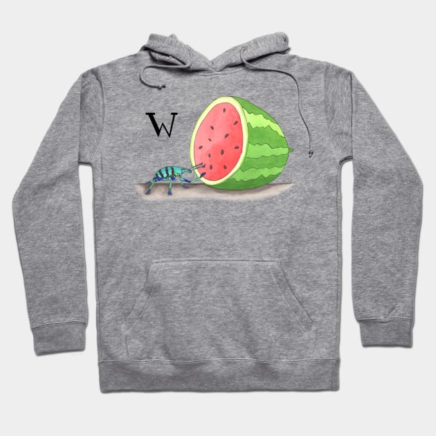 W is for Weevil Hoodie by thewatercolorwood